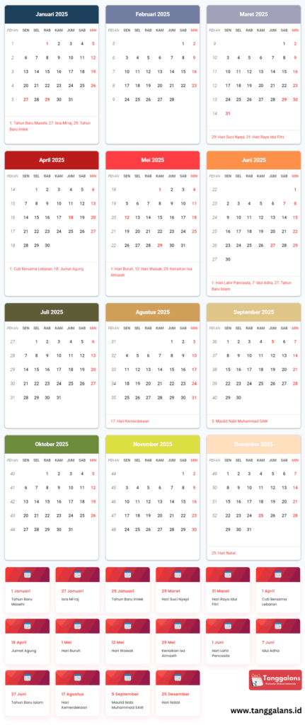 kalender 2025 lengkap dengan tanggal merah