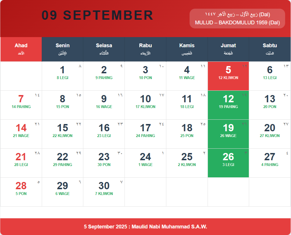 kalender september 2025 1 Kalender September 2025